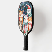 Kerstthema Kerst schattige dieren Pickleball Paddle (Links)