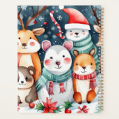 Kerstthema Kerst schattige dieren Planner (Achterkant)