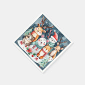 Kerstthema Kerst schattige dieren Servet (Hoek)