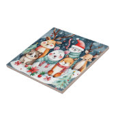 Kerstthema Kerst schattige dieren Tegeltje (Zijkant)