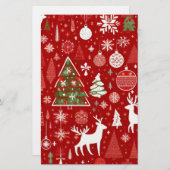 Kerstthema Kerstbomen sneeuwvlok Briefpapier (Voorkant / Achterkant)