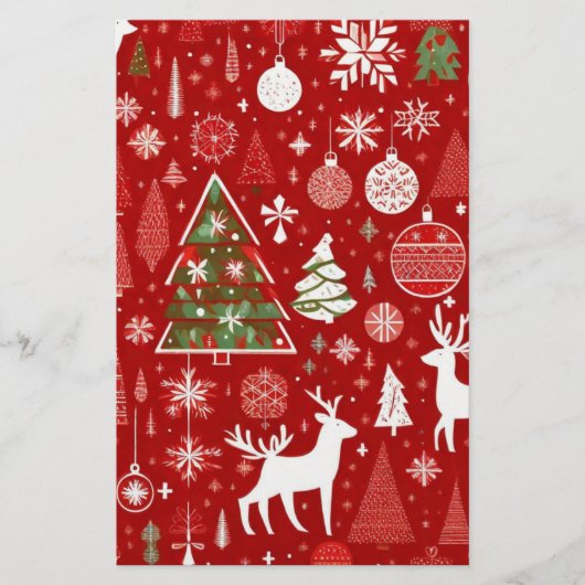 Kerstthema Kerstbomen sneeuwvlok Briefpapier (Voorkant)