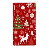 Kerstthema Kerstbomen sneeuwvlok Gift Label (Voorkant)