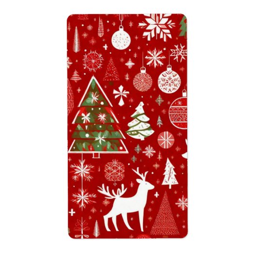 Kerstthema Kerstbomen sneeuwvlok Gift Label (Voorkant)