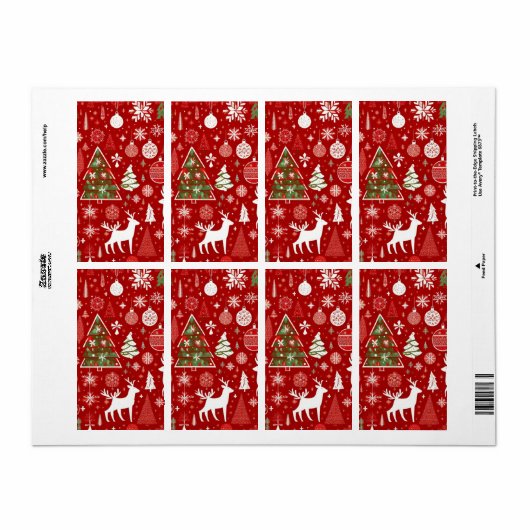 Kerstthema Kerstbomen sneeuwvlok Gift Label (Full Sheet)