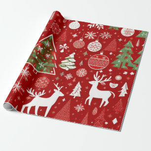 Kerstthema Kerstbomen sneeuwvlok Gift Label Cadeaupapier