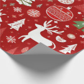 Kerstthema Kerstbomen sneeuwvlok Gift Label Cadeaupapier (Hoek)