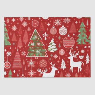 Kerstthema Kerstbomen sneeuwvlok Gift Label Tissuepapier