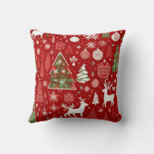 Kerstthema Kerstbomen sneeuwvlok Kussen (Achterkant)