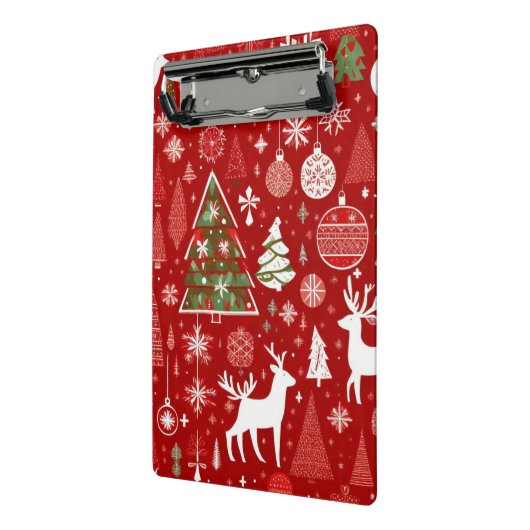 Kerstthema Kerstbomen sneeuwvlok Mini Klembord (Angled2)