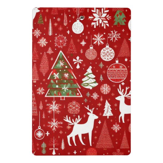 Kerstthema Kerstbomen sneeuwvlok Mini Klembord (Achterkant)