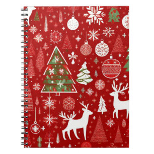 Kerstthema Kerstbomen sneeuwvlok Notitieboek