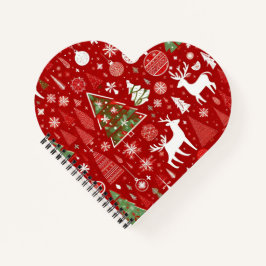 Kerstthema Kerstbomen sneeuwvlok Notitieboek