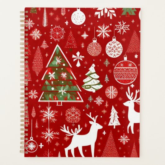 Kerstthema Kerstbomen sneeuwvlok Planner (Voorkant)