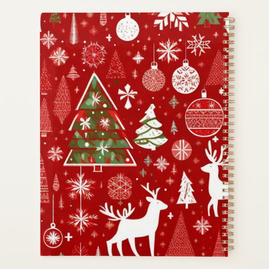 Kerstthema Kerstbomen sneeuwvlok Planner (Achterkant)