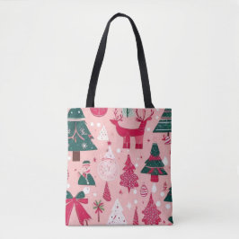 Kerstthema Kerstbomen sneeuwvlok Tote Bag
