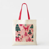 Kerstthema Kerstbomen sneeuwvlok Tote Bag (Achterkant)