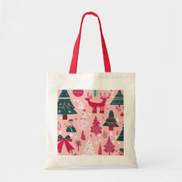 Kerstthema Kerstbomen sneeuwvlok Tote Bag
