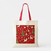 Kerstthema Kerstbomen sneeuwvlok Tote Bag (Achterkant)