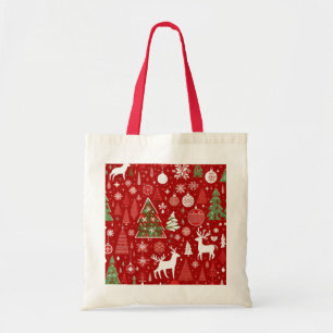 Kerstthema Kerstbomen sneeuwvlok Tote Bag