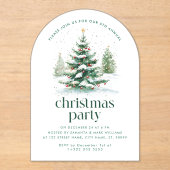 Kerstthema kerstboom feest acryl uitnodigingen (Voorkant)