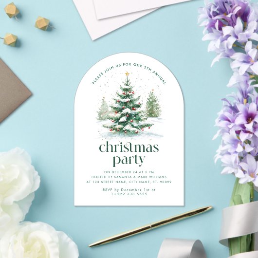 Kerstthema kerstboom feest acryl uitnodigingen (Insitu (Huwelijk))