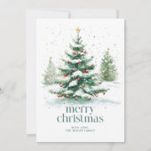 Kerstthema kerstboom feest kaart (Voorkant)