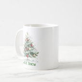 Kerstthema Kerstboom Ornamenten Laat Het Sneeuwen Koffiemok (Voorkant links)