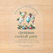 Kerstthema Kerstcocktail party Acryl Uitnodigingen (Voorkant)