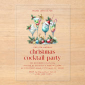 Kerstthema Kerstfeest Cocktail Party Dank u Acryl Uitnodigingen (Voorkant)