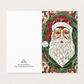 Kerstthema Kerstman mozaïek gebroken glas Kaart (Buitenkant ongevouwen)