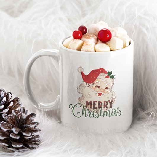 Kerstthema  Kerstman Vrolijk Kerstfeest Tweekleurige Koffiemok