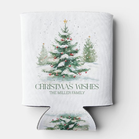 Kerstthema Kerstwensen Retro Typografie Blikjeskoeler (Achterkant)