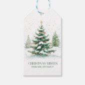 Kerstthema Kerstwensen Retro Typografie Cadeaulabel (Voorkant)