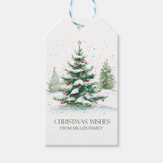 Kerstthema Kerstwensen Retro Typografie Cadeaulabel (Voorkant)