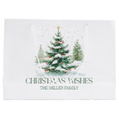 Kerstthema Kerstwensen Retro Typografie Groot Cadeauzakje (Achterkant)