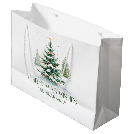Kerstthema Kerstwensen Retro Typografie Groot Cadeauzakje (Voorkant Gekanteld)