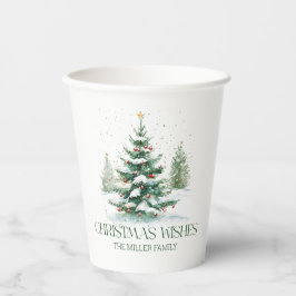 Kerstthema Kerstwensen Retro Typografie Papieren Bekers