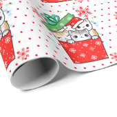 Kerstthema Kittens in cadeaudoos Cadeaupapier (Rol Hoek)