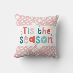 KERSTTHEMA kleurrijke leuke quote dit seizoen Kussen