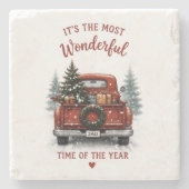 Kerstthema kussen stenen onderzetter (Voorkant)