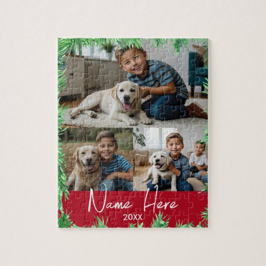 Kerstthema Leuke Pet Photo Collage Legpuzzel (Verticaal)