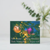 Kerstthema met 2 kerstballen... briefkaart (Staand voorkant)