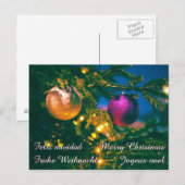 Kerstthema met 2 kerstballen... briefkaart (Voorkant / Achterkant)