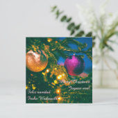 Kerstthema met 2 kerstballen... kaart (Staand voorkant)