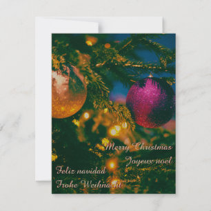 Kerstthema met 2 kerstballen... kaart