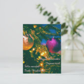 Kerstthema met 2 kerstballen... kaart (Staand voorkant)