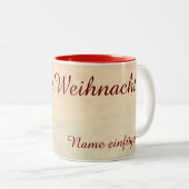 Kerstthema met fruit... tweekleurige koffiemok (Voorkant rechts)