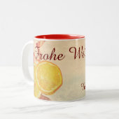 Kerstthema met fruit... tweekleurige koffiemok (Voorkant links)