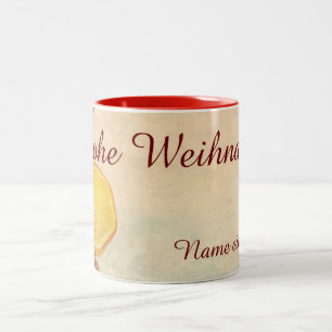 Kerstthema met fruit... tweekleurige koffiemok